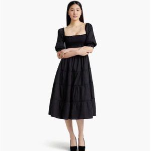 HILL HOUSE HOME Nesli Nap Dress Black Swiss Dot